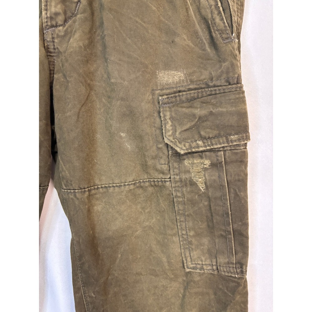 VTG Abercrombie & Fitch Cargo Pants Men 32x30 Olive Green Distressed Utility Y2K - Picture 5 of 11